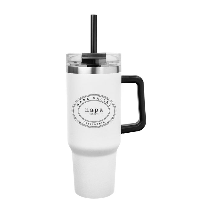Custom Wholesale 40 oz Insulated Stainless Steel Tumbler with Handle Printed with your BRAND OR LOGO