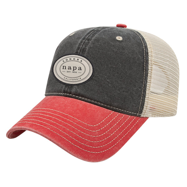 Custom OVAL Cap America Pigment Dyed Trucker Cap