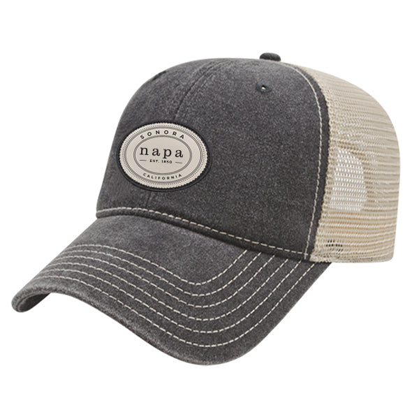 Custom OVAL Cap America Pigment Dyed Trucker Cap
