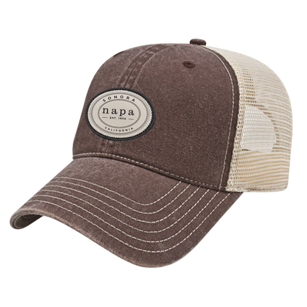 Custom OVAL Cap America Pigment Dyed Trucker Cap