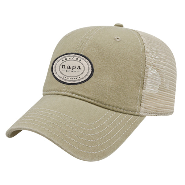 Custom OVAL Cap America Pigment Dyed Trucker Cap