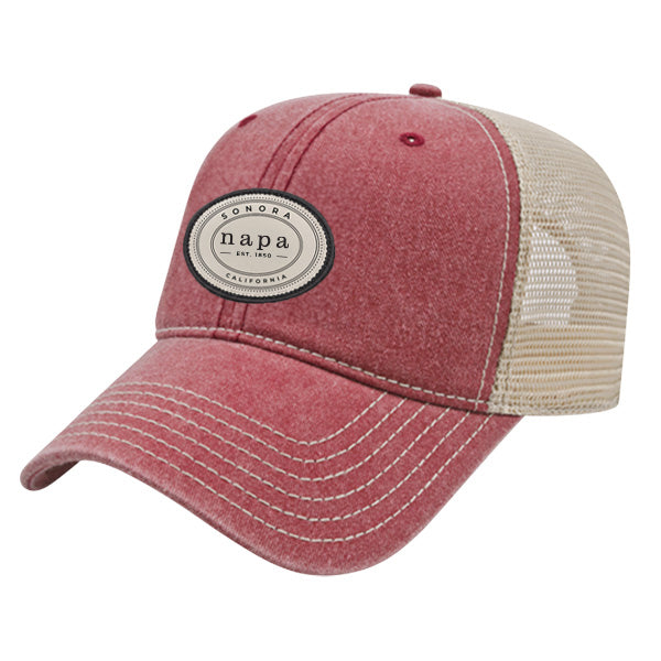 Custom OVAL Cap America Pigment Dyed Trucker Cap
