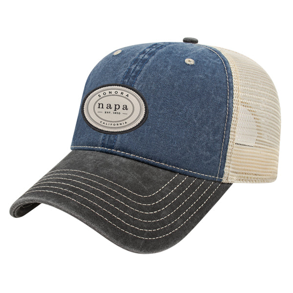 Custom OVAL Cap America Pigment Dyed Trucker Cap