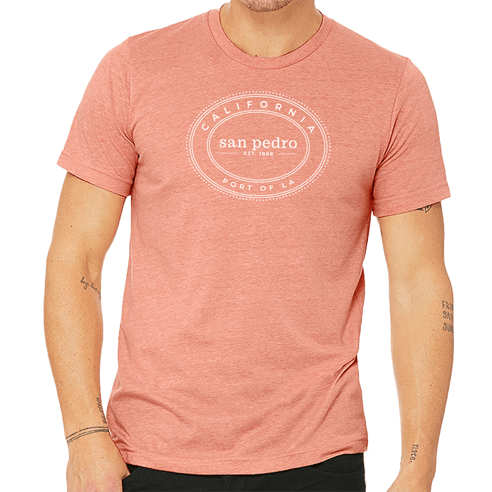 Bella + Canvas Unisex 4.2 Oz. CVC Jersey Tee Printed with a Customizable OVAL COLLECTION Design