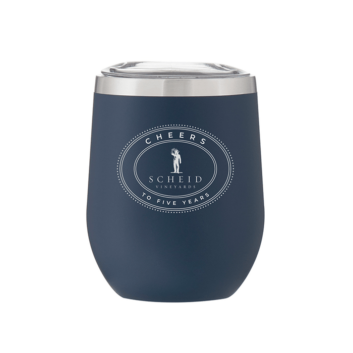 12 Oz. Stainless Insulated Stemless Wine Cup Printed with a Customizable OVAL COLLECTION Design