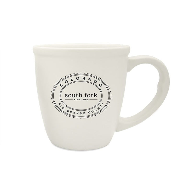 14 Oz. Morning White Ceramic Mug Printed with a Customizable OVAL COLLECTION Design