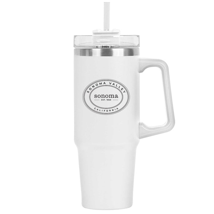 30 Oz. Little Boom Stainless Insulated Mug Printed with a Customizable OVAL COLLECTION Design