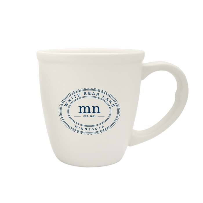14 Oz. Morning White Ceramic Mug Printed with a Customizable OVAL COLLECTION Design