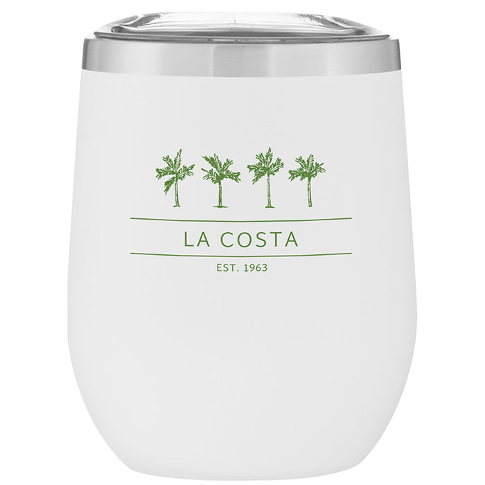 Custom Wholesale 12 Oz. Stainless Insulated Stemless Wine Cup Printed in VISTA COLLECTION Design