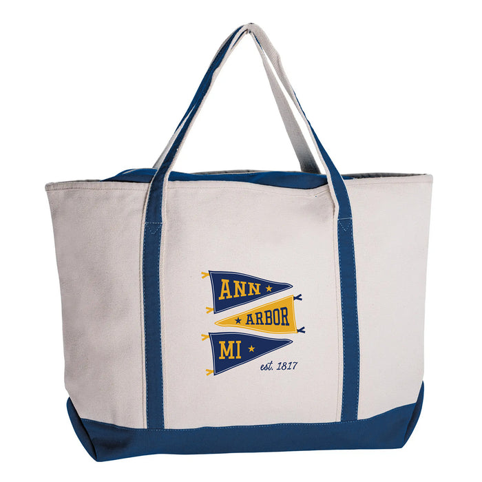 Custom PENNANT 24 Oz. Canvas Large Zippered Boat Tote
