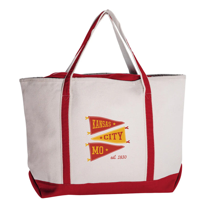 Custom PENNANT 24 Oz. Canvas Large Zippered Boat Tote