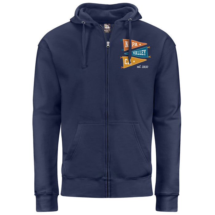 Custom PENNANT J. America Men's 7.5 Oz. btb fleece full zip hood