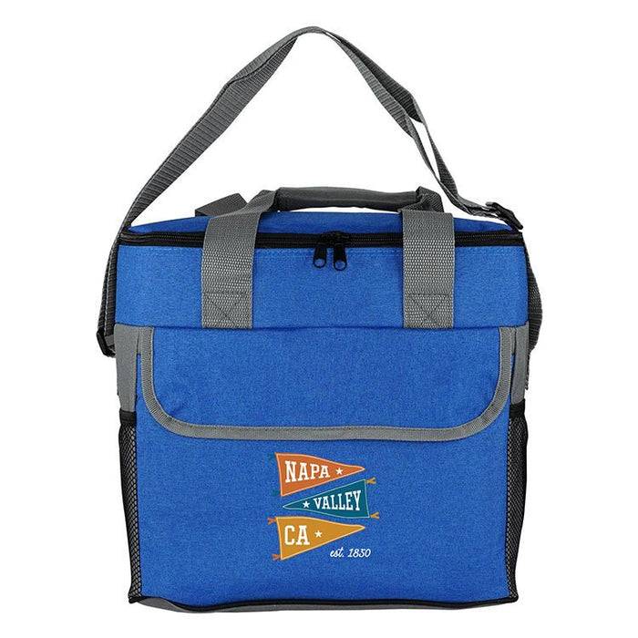 Heathered Insulated Zipper Cooler Bag with a Customizable PENNANT COLLECTION Design