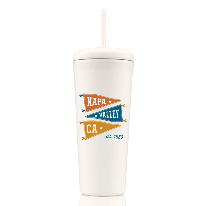 26 oz Macaron Recycled Tumbler Printed with a Customizable PENNANT COLLECTION Design