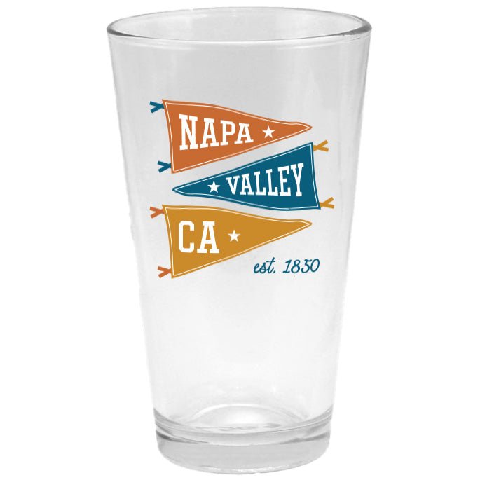 Pub Glass Printed in a Customizable PENNANT COLLECTION Design