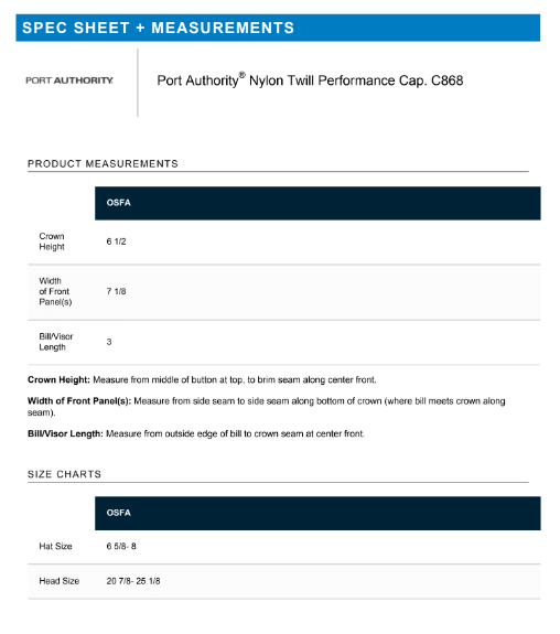 Custom Wholesale Port Authority Unisex Nylon Twill Performance Cap