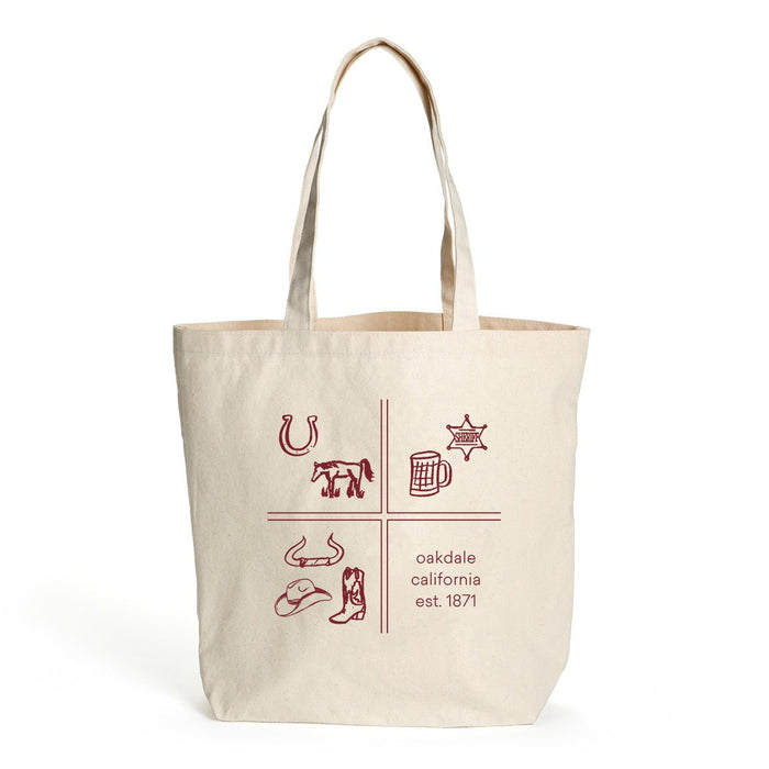 10 Oz. Natural Canvas Market Tote Printed with a Customizable SQUARES Design