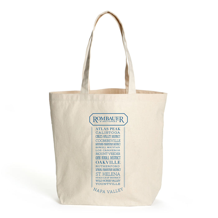 Custom Wholesale 10 Oz. Natural Canvas Market Tote Printed in a  APPELLATIONS Design