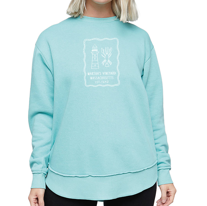 Custom SALTY Live & Tell Ladies 7.4 Oz. Weekend Fleece Crewneck Poly Cotton Sweatshirt