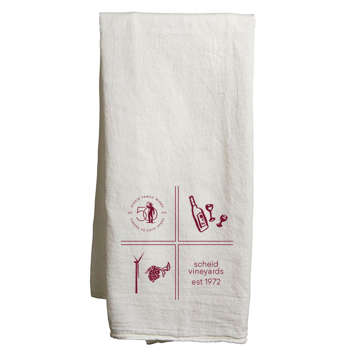 22" x 38" Flour Sack Tea Towel Printed with a Customizable SQUARES COLLECTION Design