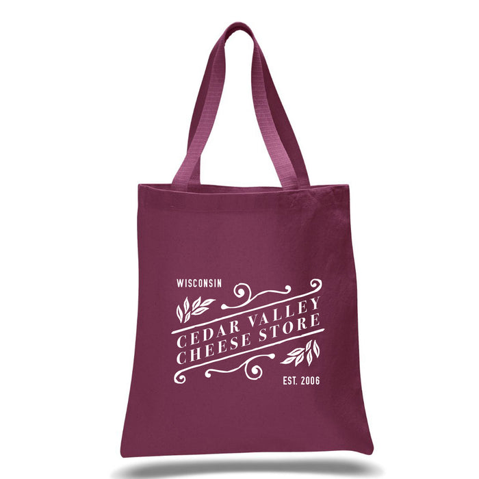 12 Oz. Colored Canvas Simple Tote Bag Printed with a Customizable SLANT COLLECTION Design