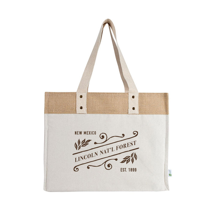 Custom BRAND / LOGO 12 Oz. Canvas Sophia Tote W/ Jute Trim
