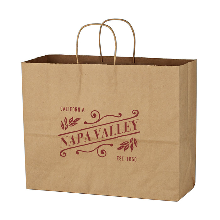 Custom Wholesale Vouge Size Kraft Paper Brown Shopping Bag