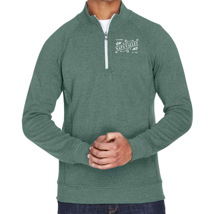 J. America Mens 7.5 Oz. Triblend Quarter-Zip Sweatshirt