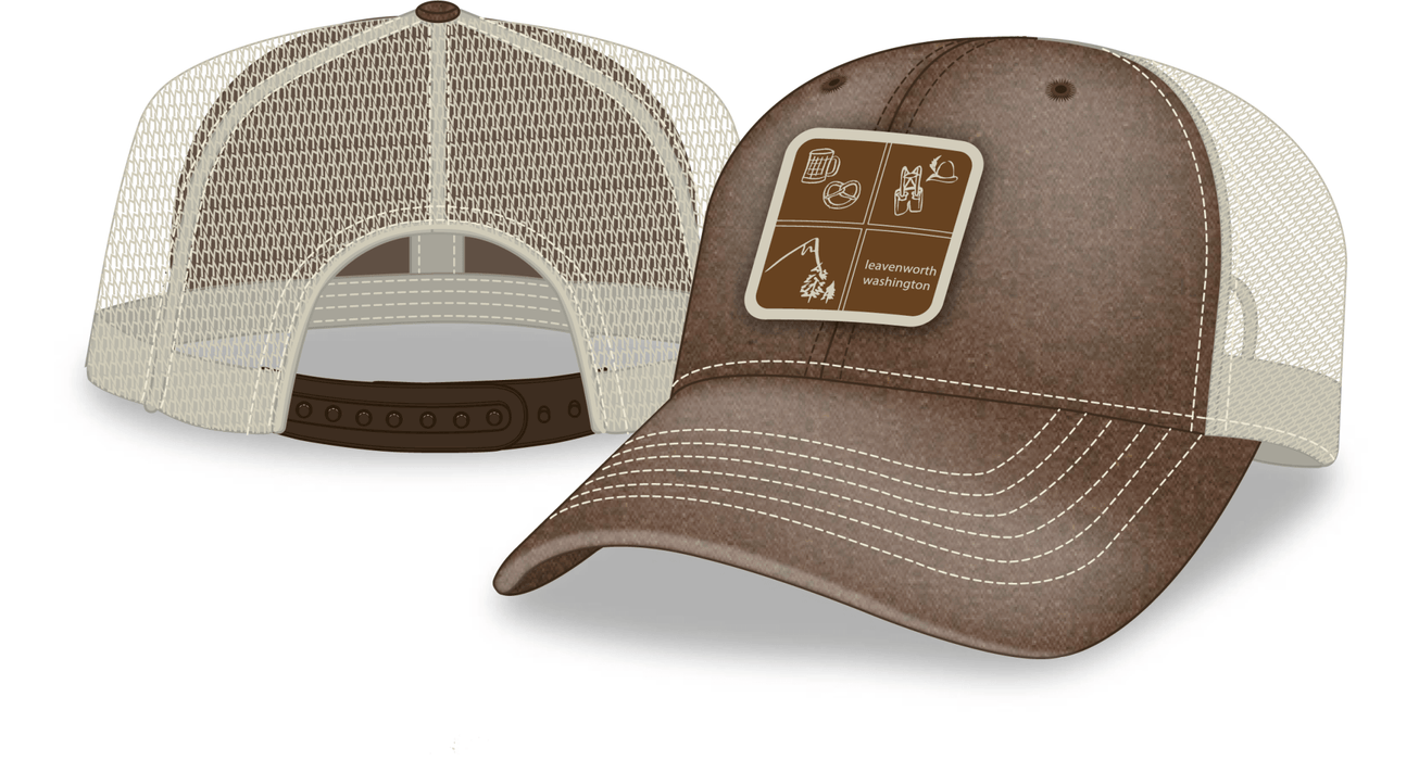Cap America Poly-Cotton Semi Structured Twill 6 Panel Trucker Cap Printed with a Customizable SQUARES COLLECTION Design