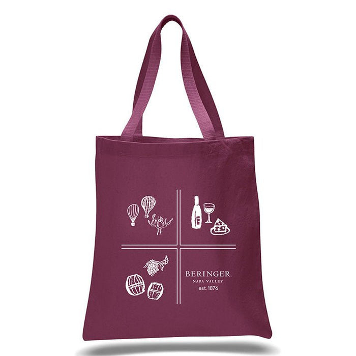 12 Oz. Colored Canvas Simple Tote Bag Printed with a Customizable SQUARES COLLECTION Design