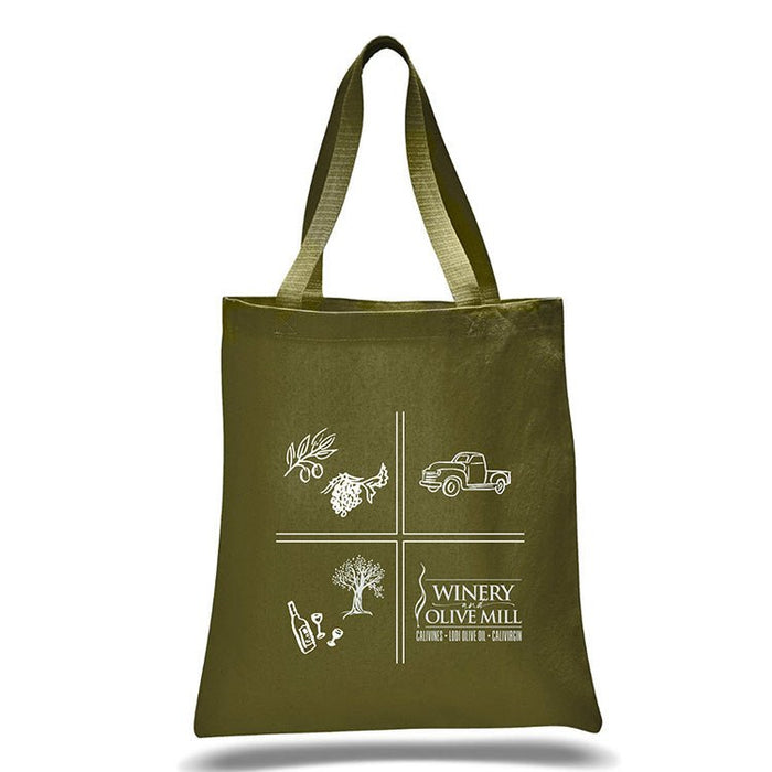 12 Oz. Colored Canvas Simple Tote Bag Printed with a Customizable SQUARES COLLECTION Design