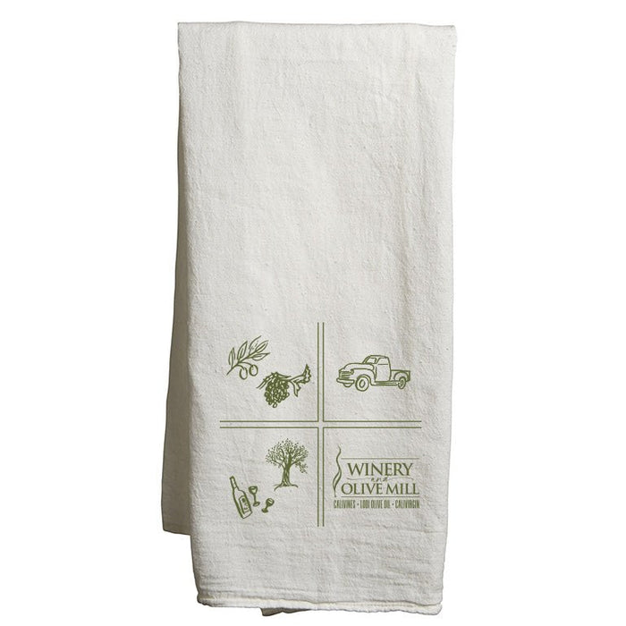 22" x 38" Flour Sack Tea Towel Printed with a Customizable SQUARES COLLECTION Design