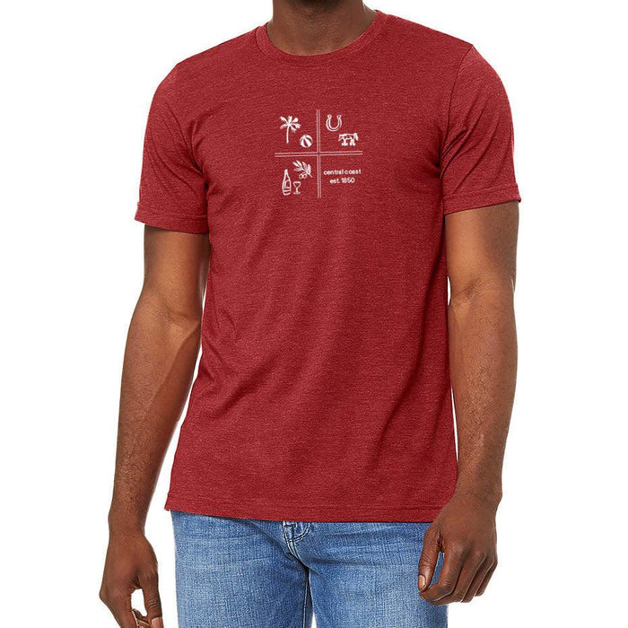 Bella + Canvas Unisex 4.2 Oz Heathered Polycotton Short Sleeve Tee Printed with a Customizable SQUARES COLLECTION Design - Mercantile 12