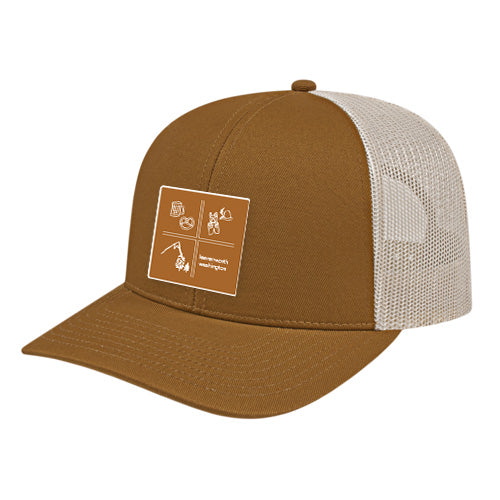 Custom SQUARES Cap America Semi Twill 6 Panel Trucker Cap