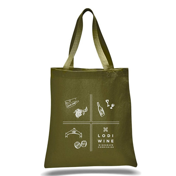 12 Oz. Colored Canvas Simple Tote Bag Printed with a Customizable SQUARES COLLECTION Design