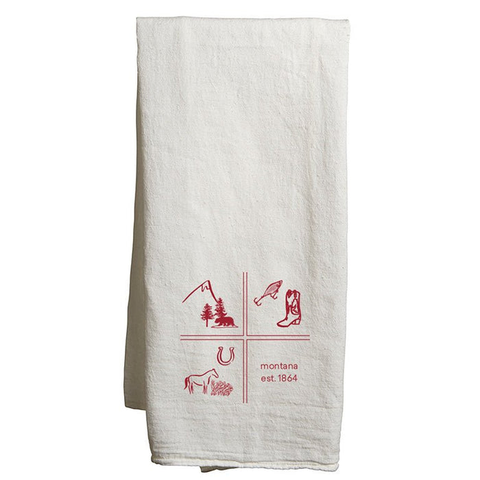 22" x 38" Flour Sack Tea Towel Printed with a Customizable SQUARES COLLECTION Design