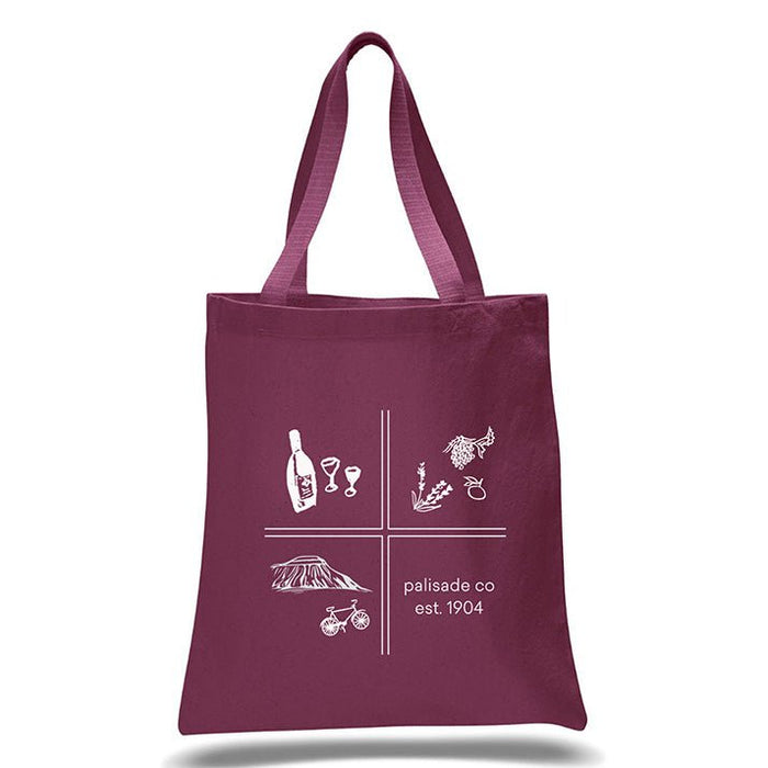 12 Oz. Colored Canvas Simple Tote Bag Printed with a Customizable SQUARES COLLECTION Design