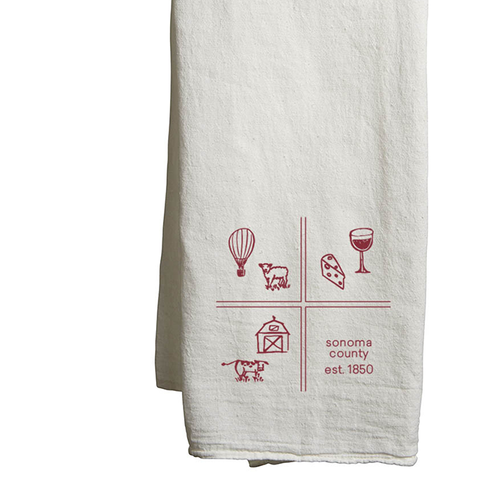 22" x 38" Flour Sack Tea Towel Printed with a Customizable SQUARES COLLECTION Design