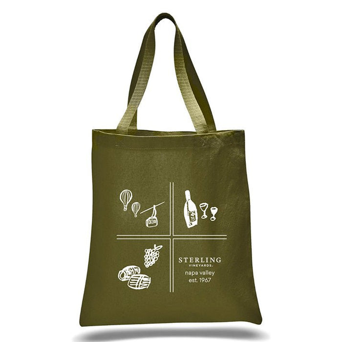 12 Oz. Colored Canvas Simple Tote Bag Printed with a Customizable SQUARES COLLECTION Design
