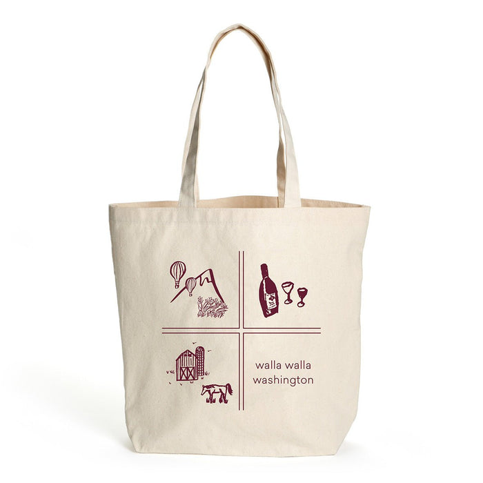 10 Oz. Natural Canvas Market Tote Printed with a Customizable SQUARES Design