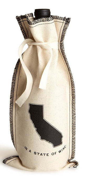 10 Oz. Cotton Tie Coverstitch Wine Gift Bag in a Customizable STATE Design