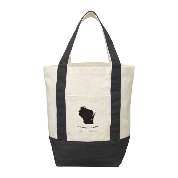 Custom Wholesale Recycled Canvas Mini Tote Printed in STATE Design