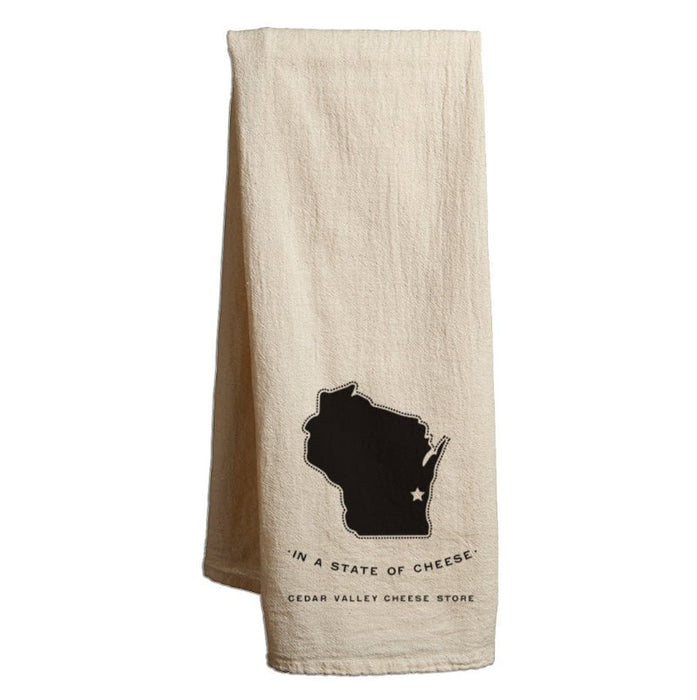 Custom Wholesale Flour Sack Tea Towels - Natural Printed in STATE  Design