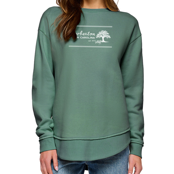 Custom SUNDAY Live & Tell Ladies 7.4 Oz. Weekend Fleece Crewneck Poly Cotton Sweatshirt