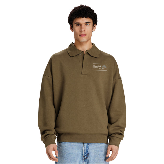 Custom Sunday Lane Seven Men 13 Oz. Element Polo Collar Crewneck