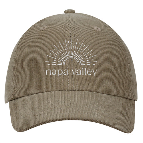 Custom SUNSHINE Quake City 16-Wale Corduroy 6 Panel Cap with Polysnap Closure