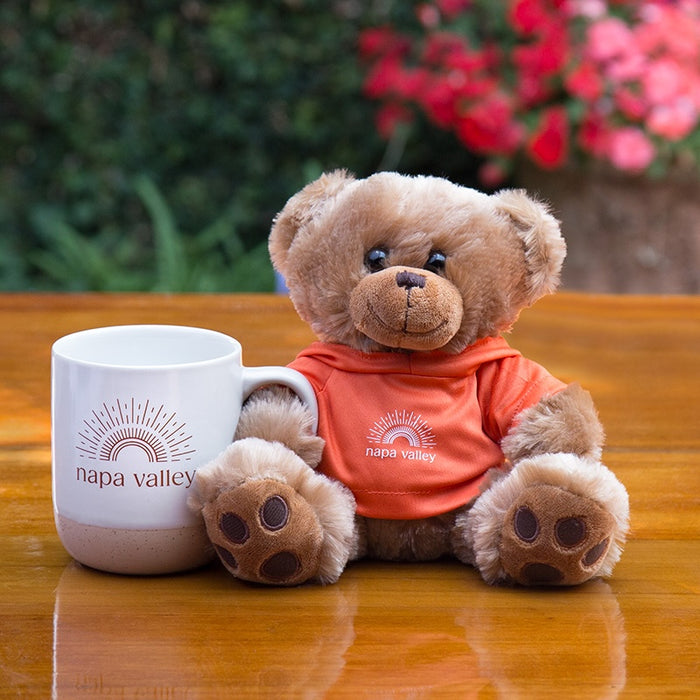 Custom Wholesale 8" Charlie Teddy Bear in Custom Tee Printed in SUNSHINE COLLECTION design