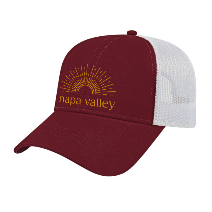 Custom BRAND / LOGO Cap America Pigment Dyed Trucker Cap with Woven Patch Marrowed Label