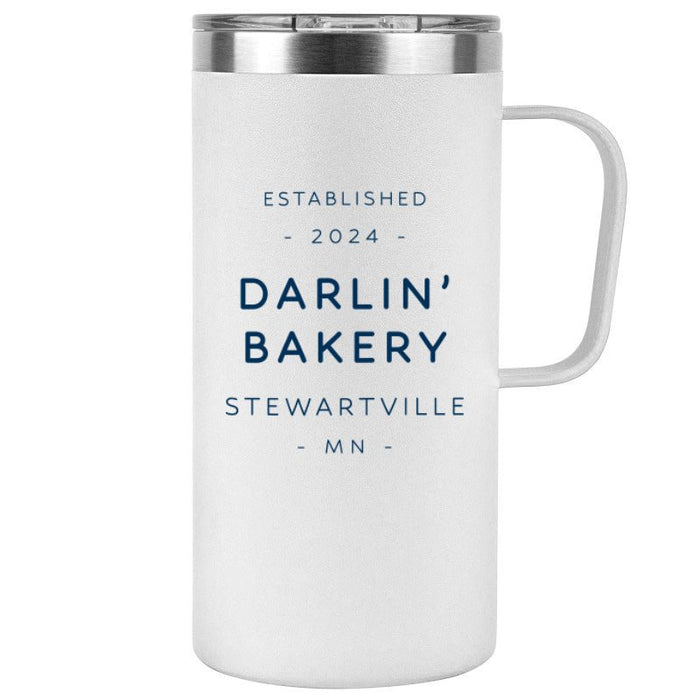 20 Oz. Tall Stainless Insulated Mug Printed with a Customizable TEXT COLLECTION Design