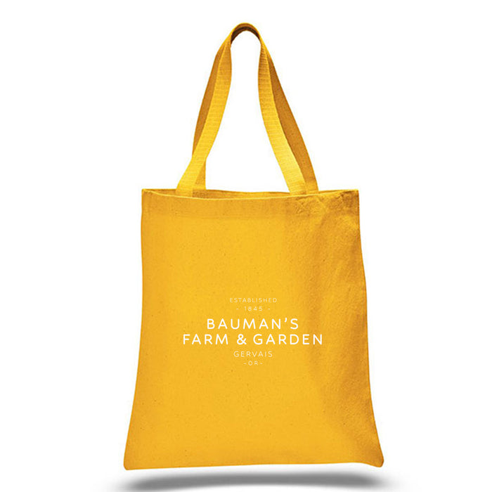 12 Oz. Colored Canvas Simple Tote Bag Printed with a Customizable TEXT COLLECTION Design